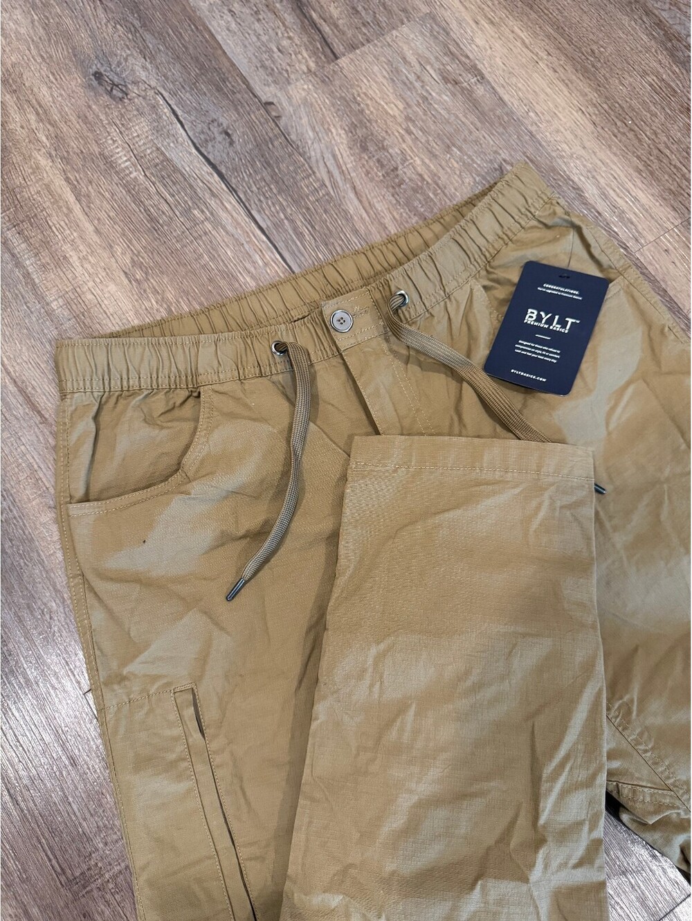 BYLT Premium Basics Men's Khaki Casual Pants Size L Tan